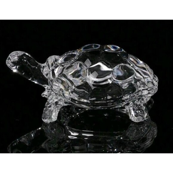 New Tortoise Crystal Glass Turtle Figurine Clear Feng Shui Peace - Picture 4 of 7